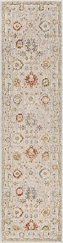 Miniatura 2 de MarkDay - Alfombras de área 2 x 10 pulgadas alfombra tradicional de color crema color gris beige y azul para pasillo sala de estar dormitorio o