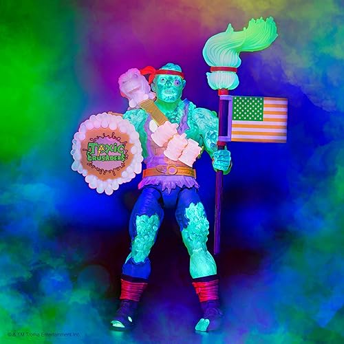 Miniatura 8 de Super7 Toxic Crusader Ultimates: figura de acción de Toxie de rabia roja radiactiva, multicolor