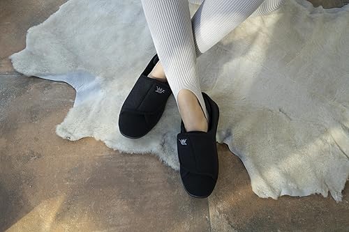 Miniatura 5 de Happy Touch Pantuflas diabéticas para mujer extra anchas, zapatos de linfedema, zapatos para edema para pies hinchados, pantuflas de velcro para