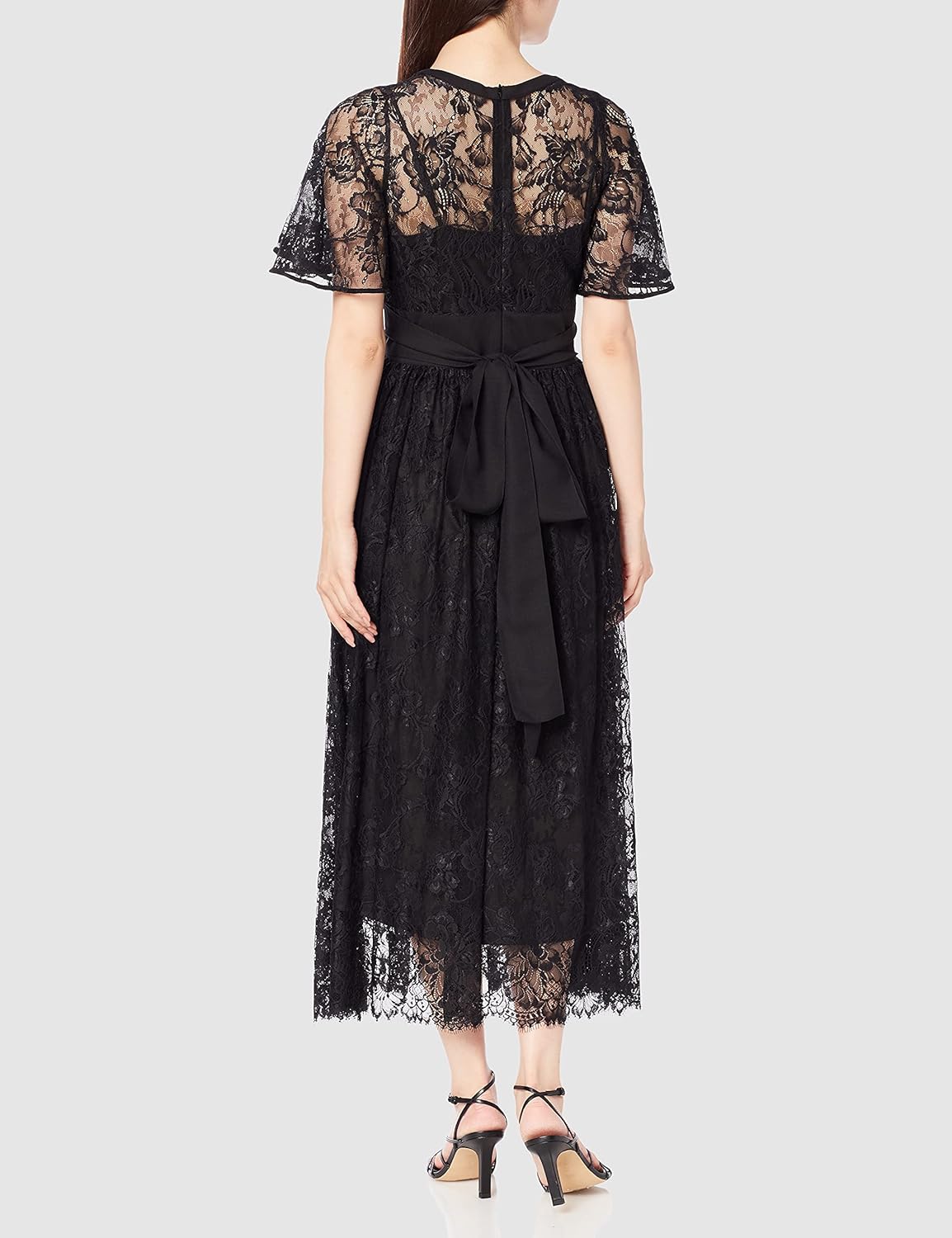 SNIDEL スィッチングレースドレス 黒 ワンピース SNIDEL スイッチング