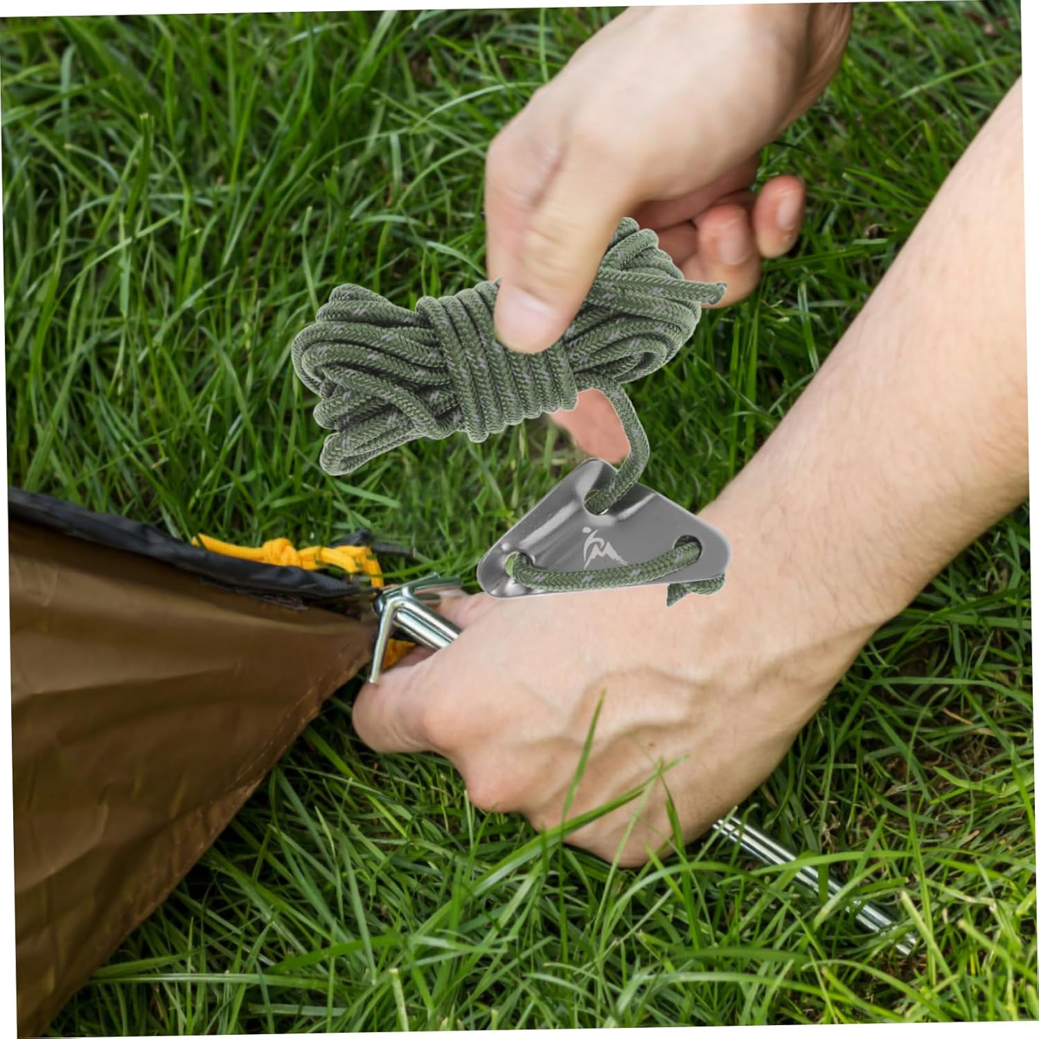 8pcs Outdoor Reflective Tent Guyline Cord Adjuster Heavy-Duty Camping Rope for Hiking Backpacking and Mountaineering