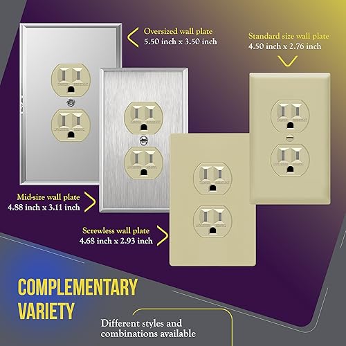 Miniatura 38 de ENERLITES Toma de corriente dúplex, tomas de pared eléctricas resistentes a manipulaciones, grado residencial, 3 cables, conexión a tierra, 2 polos