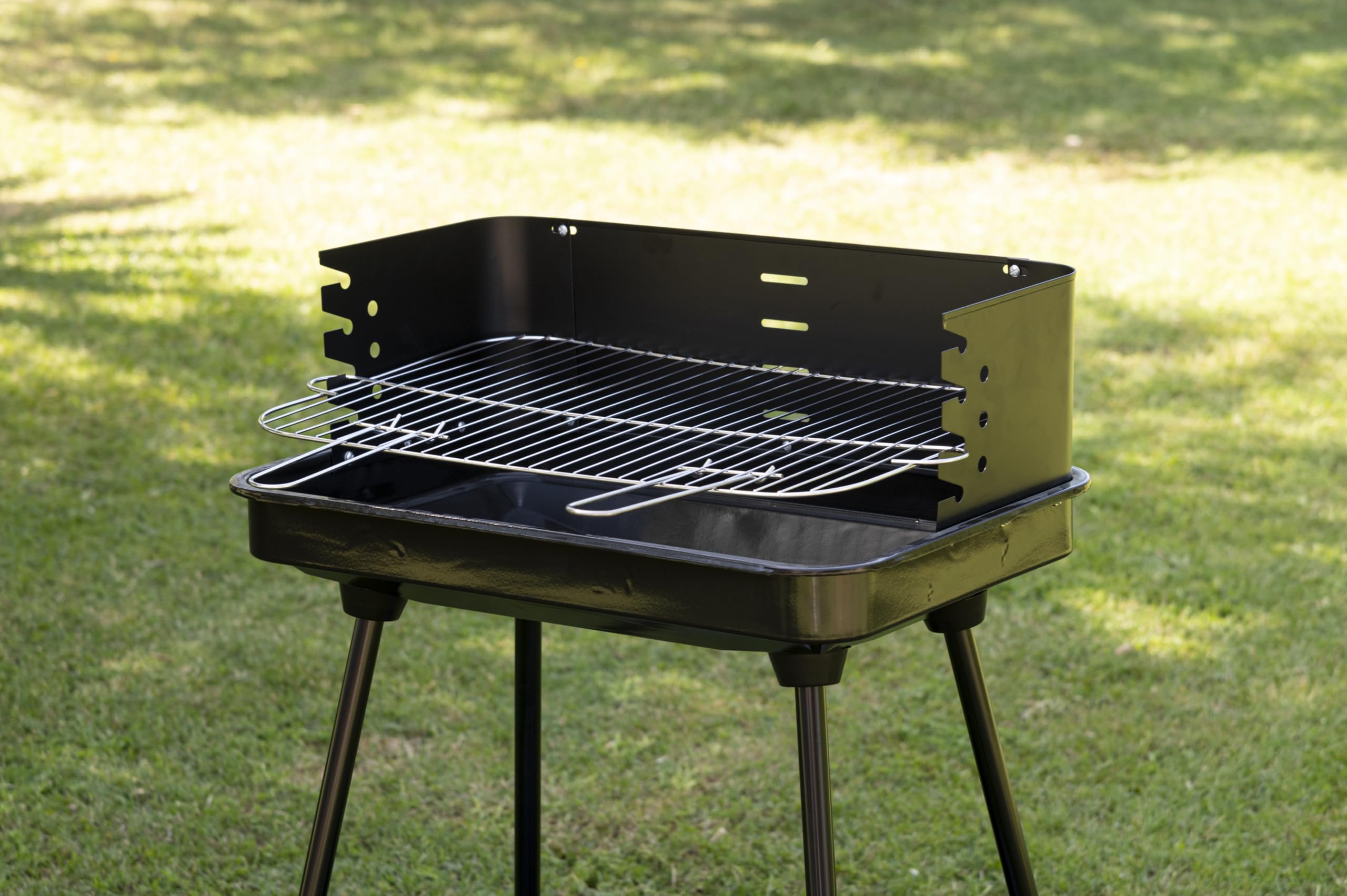 soriani Barbecue à charbon de bois rectangulaire 58 x 38 cm Sun-Day Noir