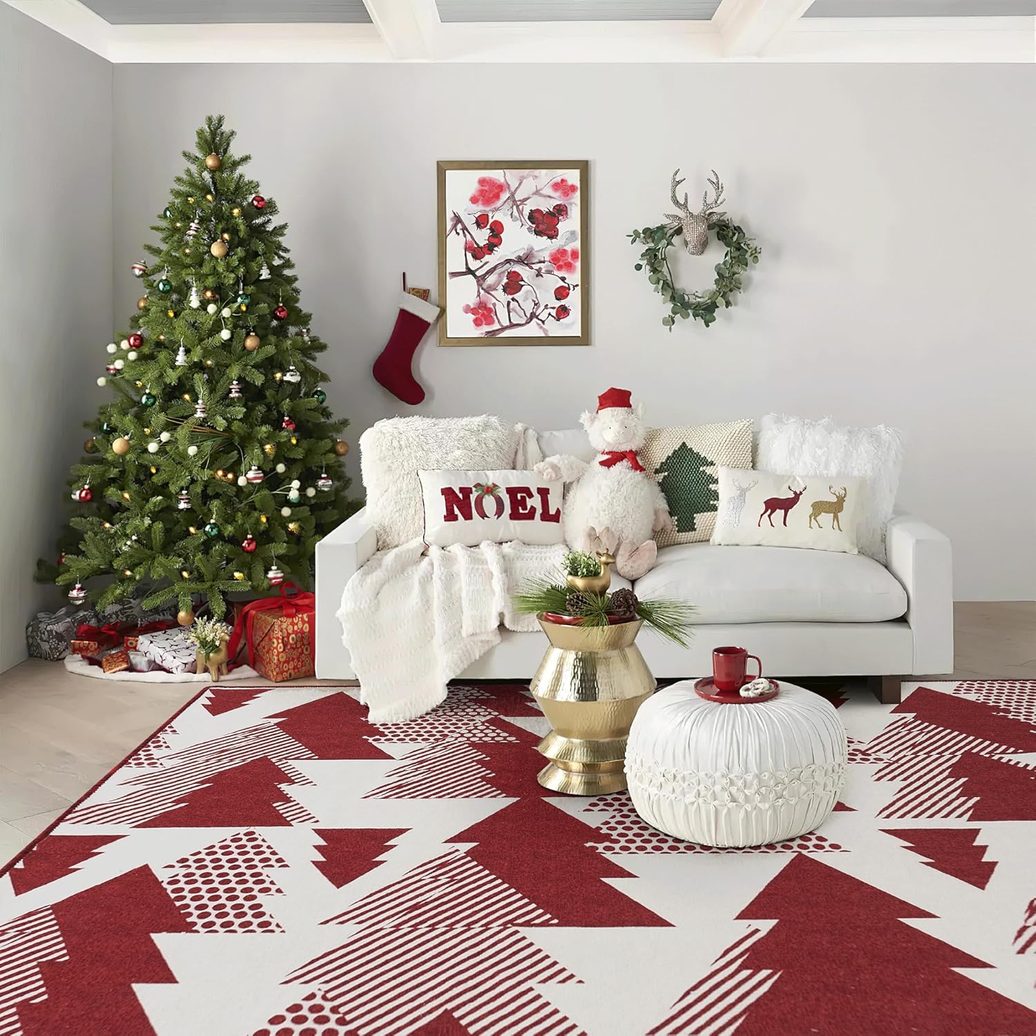 NICETOWN Christmas Rugs 5x7 for Living Room, Large Machine