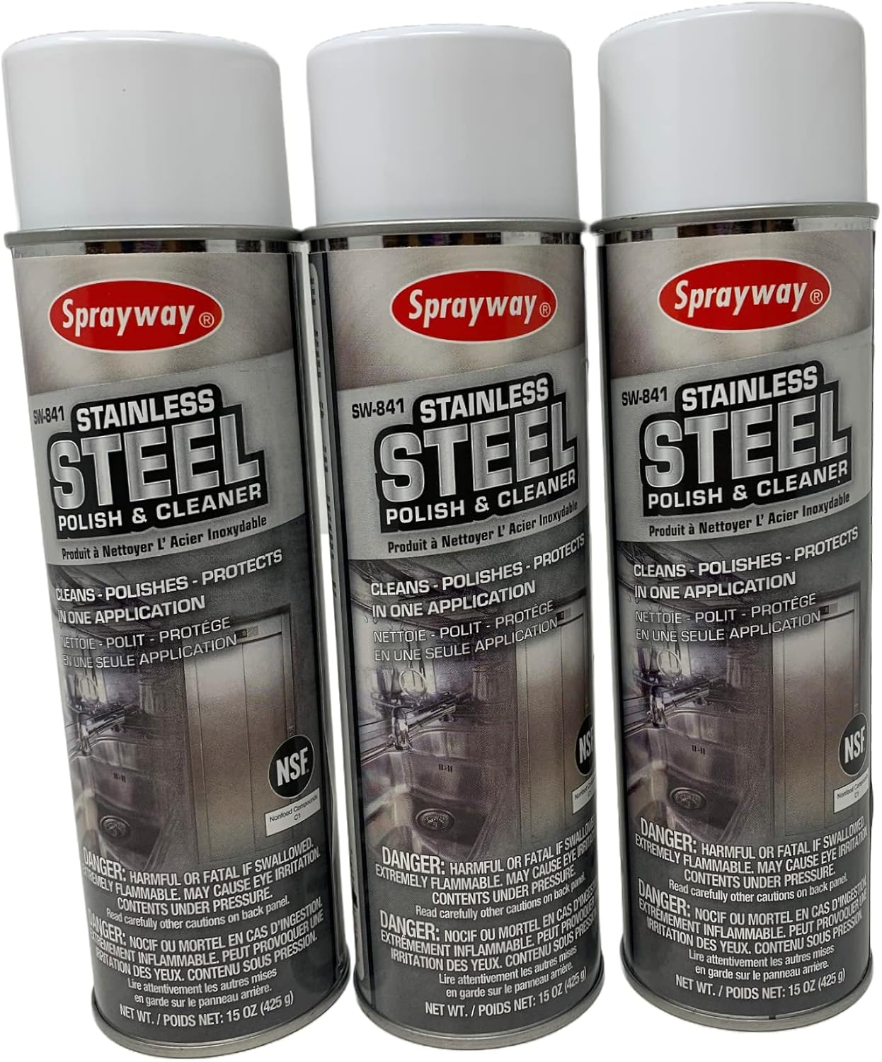 Sprayway Stainless Steel Cleaner 3Pk 15oz Cans Amazon.ca Health