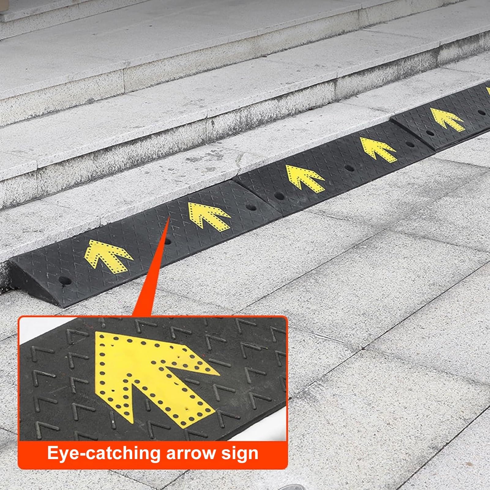 Rampe Trottoir en Caoutchouc, Rampes D'accès Antidérapante pour Voiture, Allée, Trottoir, Scooter