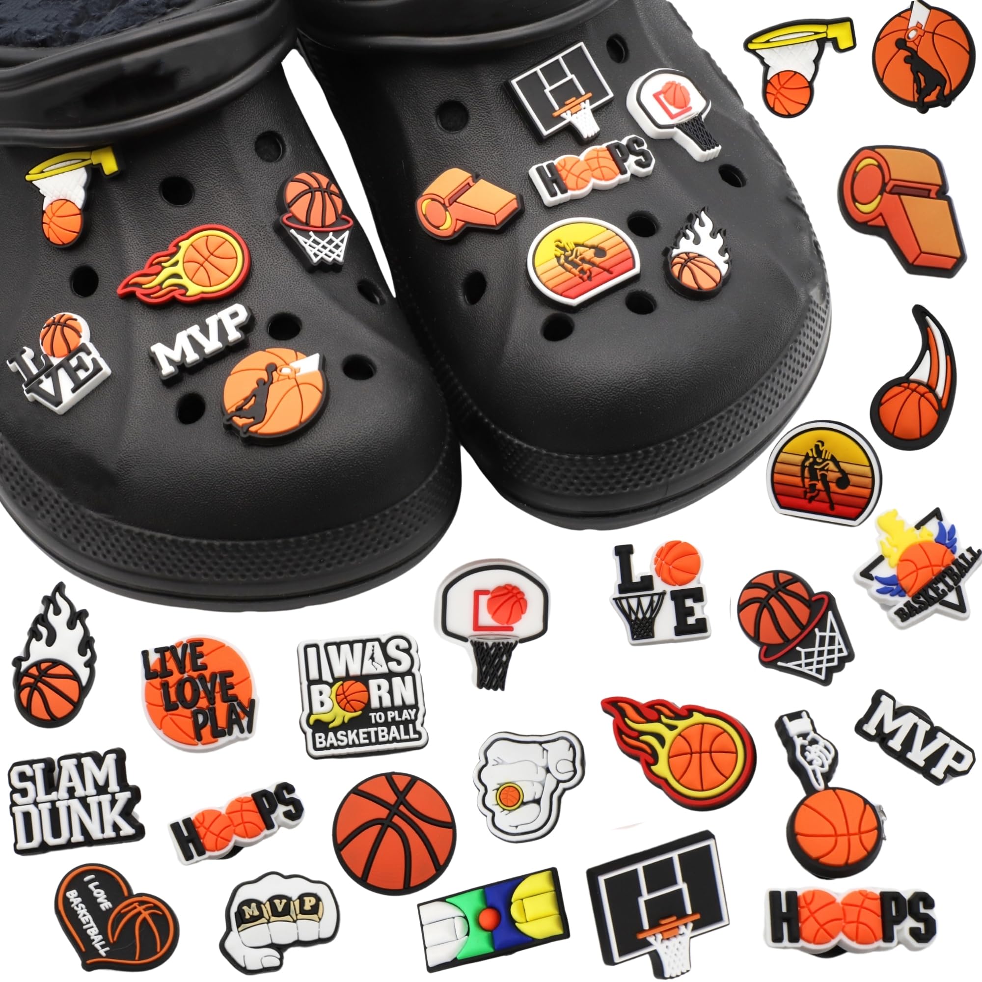 Crocs Charms Pines Pack 25 Unidades Diseño Baloncesto
