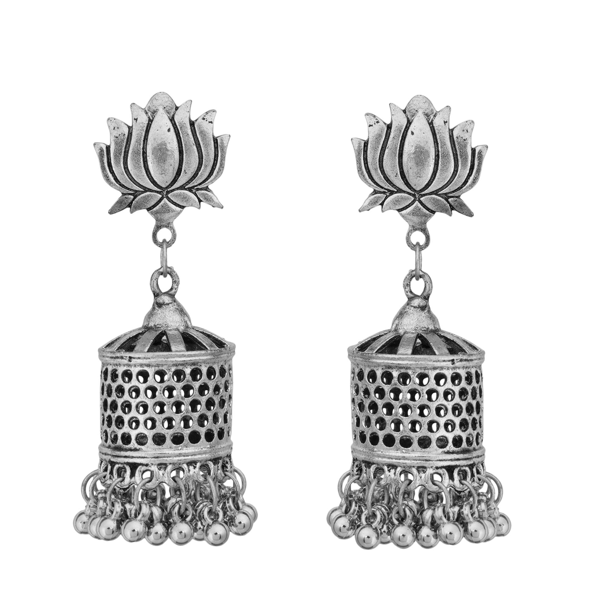 ZIKU JEWELRY SILVER PLATED ETHNIC LOTUS DESIGN DROP JHUMKA EARRINGS FOR WOMEN & GIRLS (B07ZC4SSNZ) Amazon Price History, Amazon Price Tracker