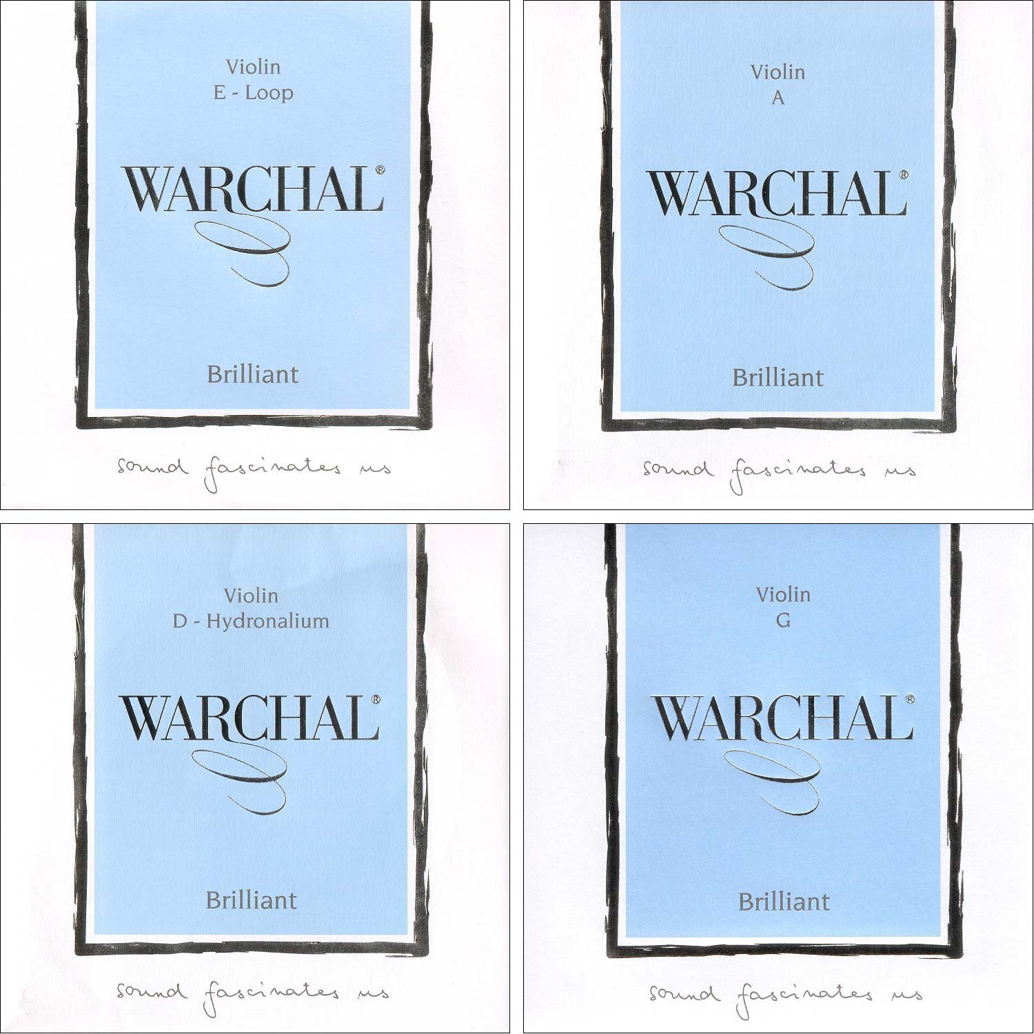 Warchal Brilliant 4/4 kit di corde per violino – asola e – Hydronalium D – Medium