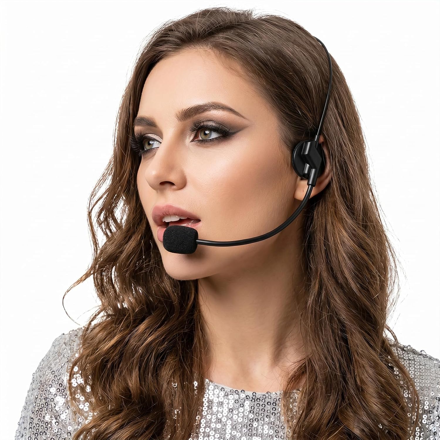 Pop Star Costume Fake Microphone Headset Prop Mic Halloween Music
