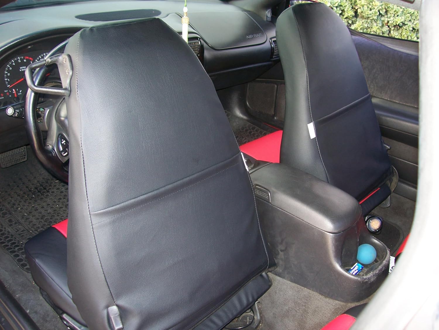 Iggee for Acura RSX Artificial Leather Custom Exact fit 2 Front seat Covers (Black)