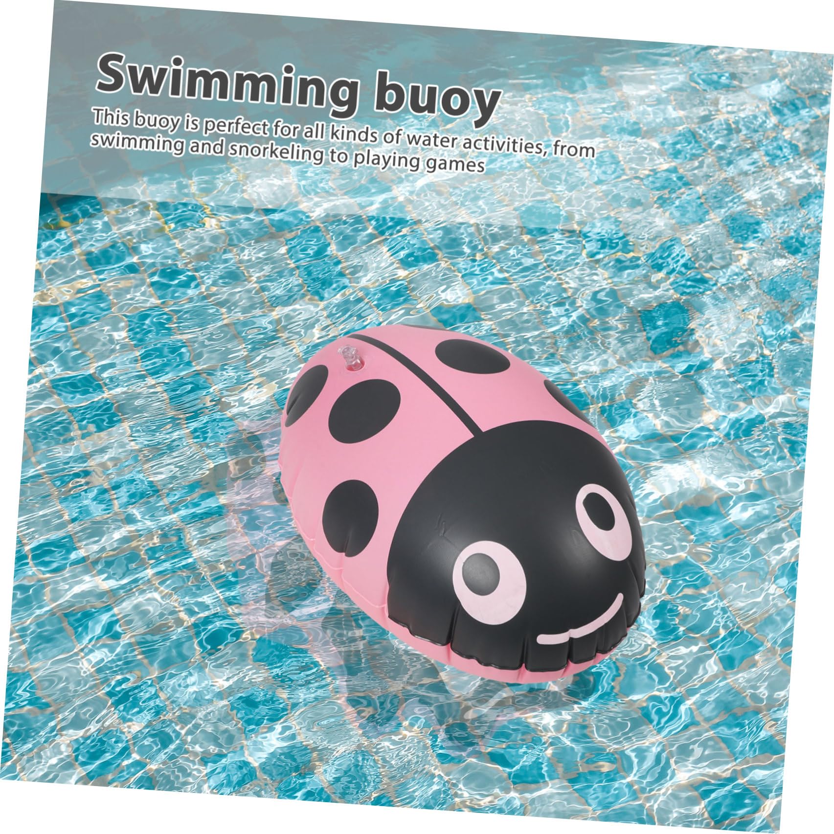 Boa da Nuoto Gonfiabile Doppio Airbag Spesso Design Coccinella, Galleggiante per Principianti per Vacanze Estive e Sicurezza in Piscina