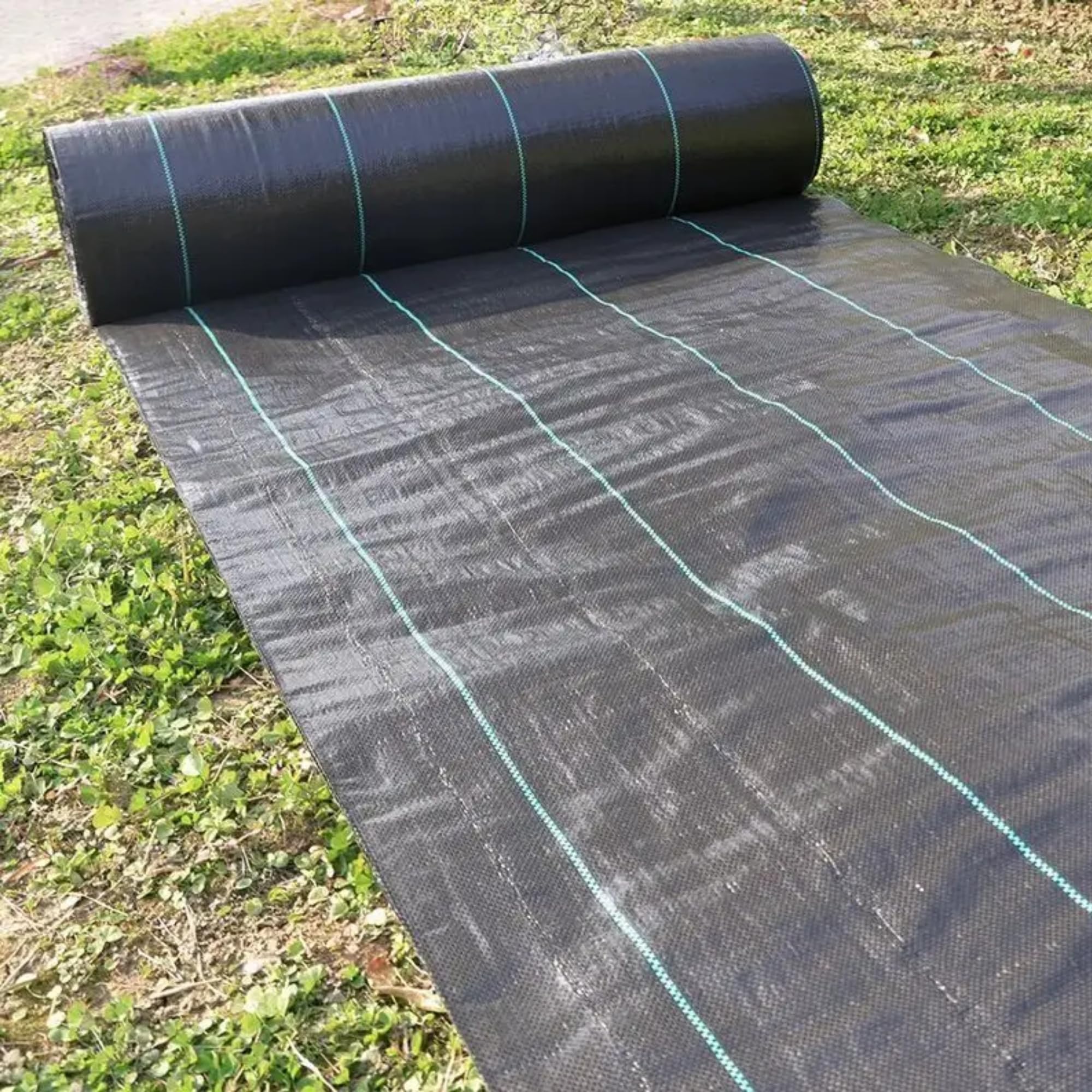 Singhal Premium Garden Weed Control Barrier Sheet Mat 1.20 Meter (4 Feet) x 100 Meter, Landscape Fabric 110 GSM Heavy Duty Weed Block Gardening Mat for Gardens, Agriculture, Outdoor Projects (Black)