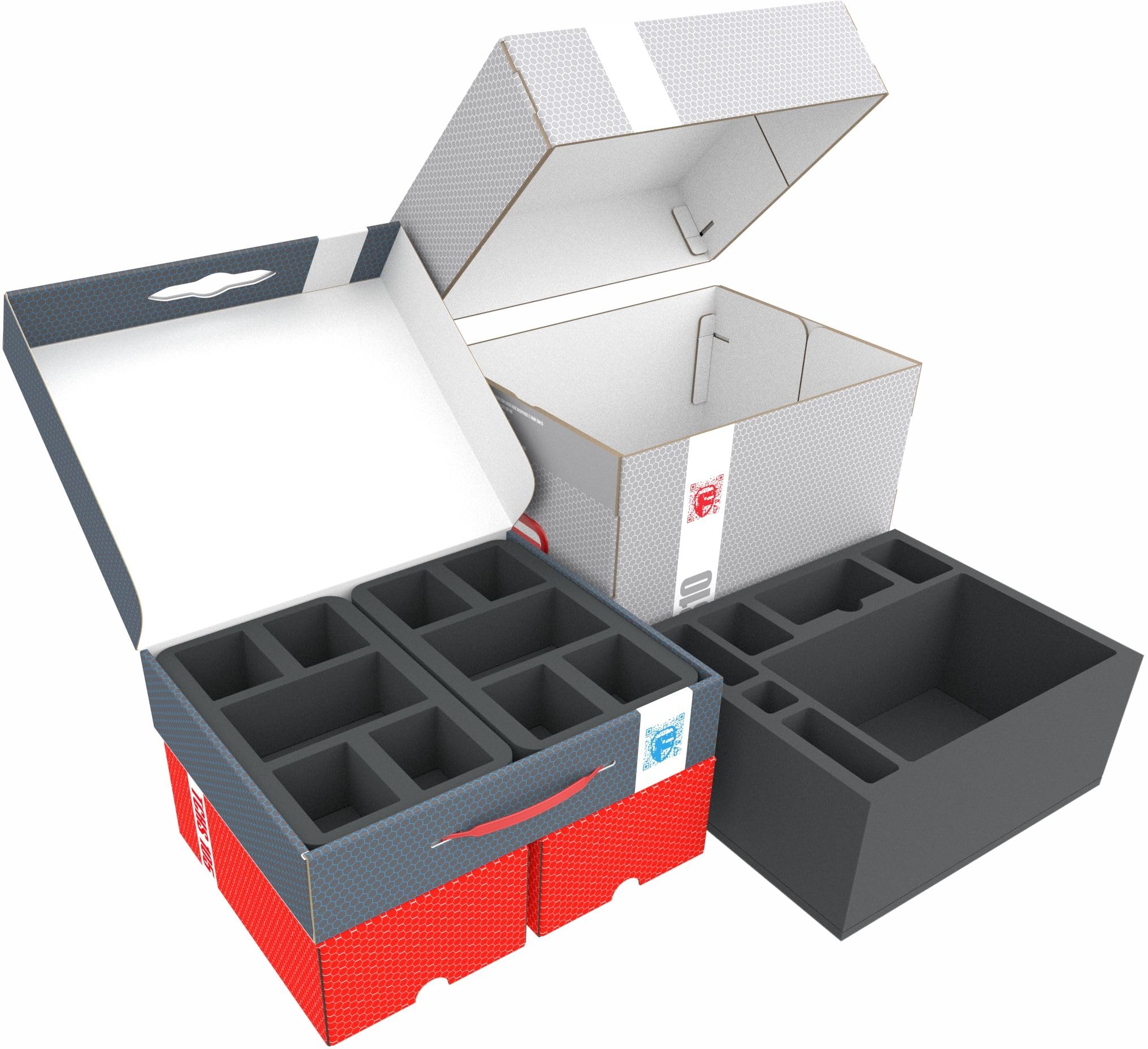 Feldherr Lagerbox-Set + 2 Spielkarten-Sortierboxen kompatibel mit Marvel United: Multiverse 'Herald Pledge' - Sichere Aufbewahrung für Miniaturen + Zubehör