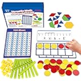 Take Home Versatile Math Manipulatives Kit for Kids Grade K-3,With Ten-Frames,Base Ten Blocks,Math Counters,Number Line,120 Number Chart,Pattern Blocks,Homeschool Supplies (Develops Early Math Skills)