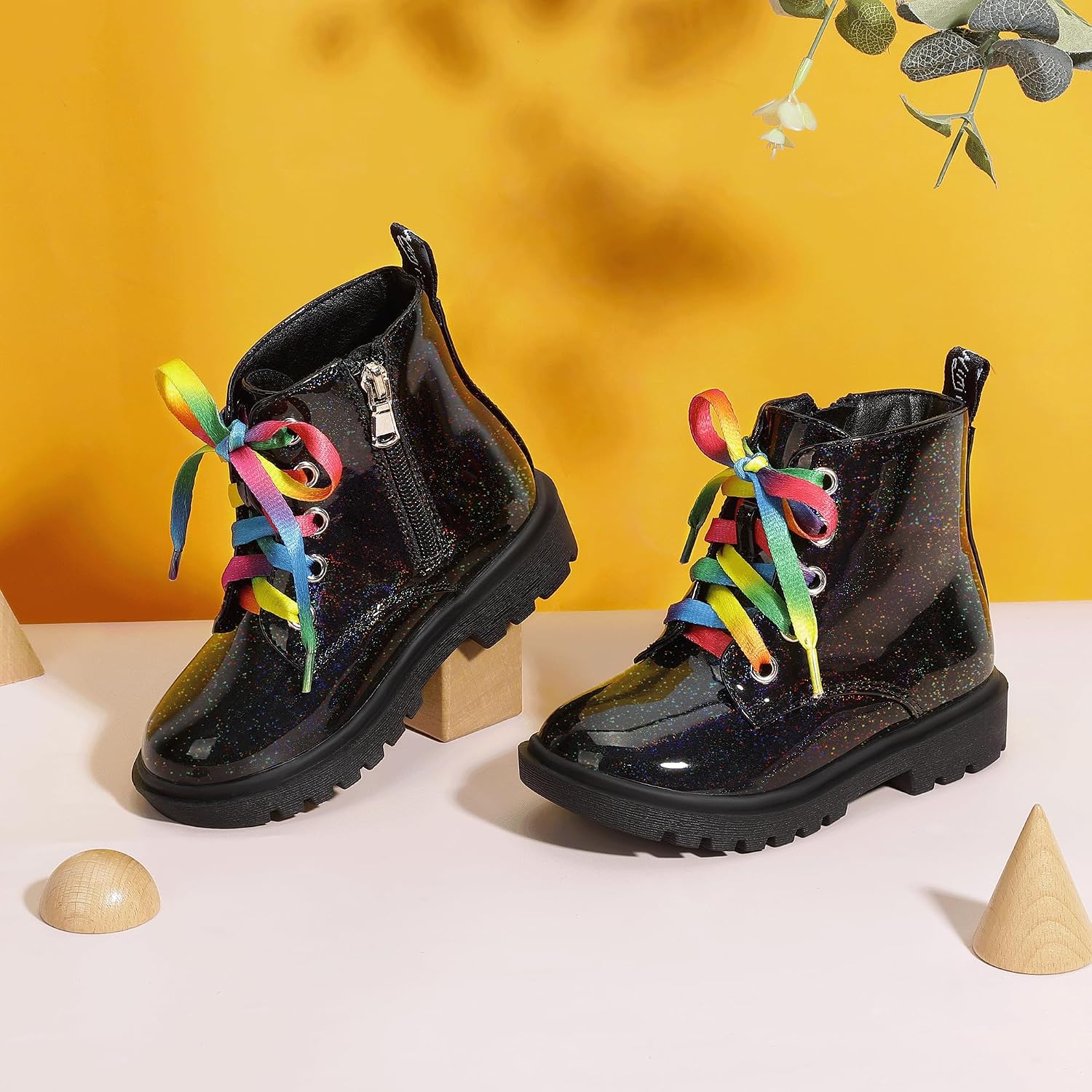 PANDANINJIA Christina Boys Girls Short Ankle Boots Fashion Dress Booties Waterproof Combat Shoes with Zipper for Toddler Little Kid