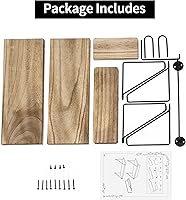 Vista 4 de SUMGAR Estantes flotantes montados en la pared con soporte para secador de pelo, estantes de almacenamiento decorativos con toallero, estante