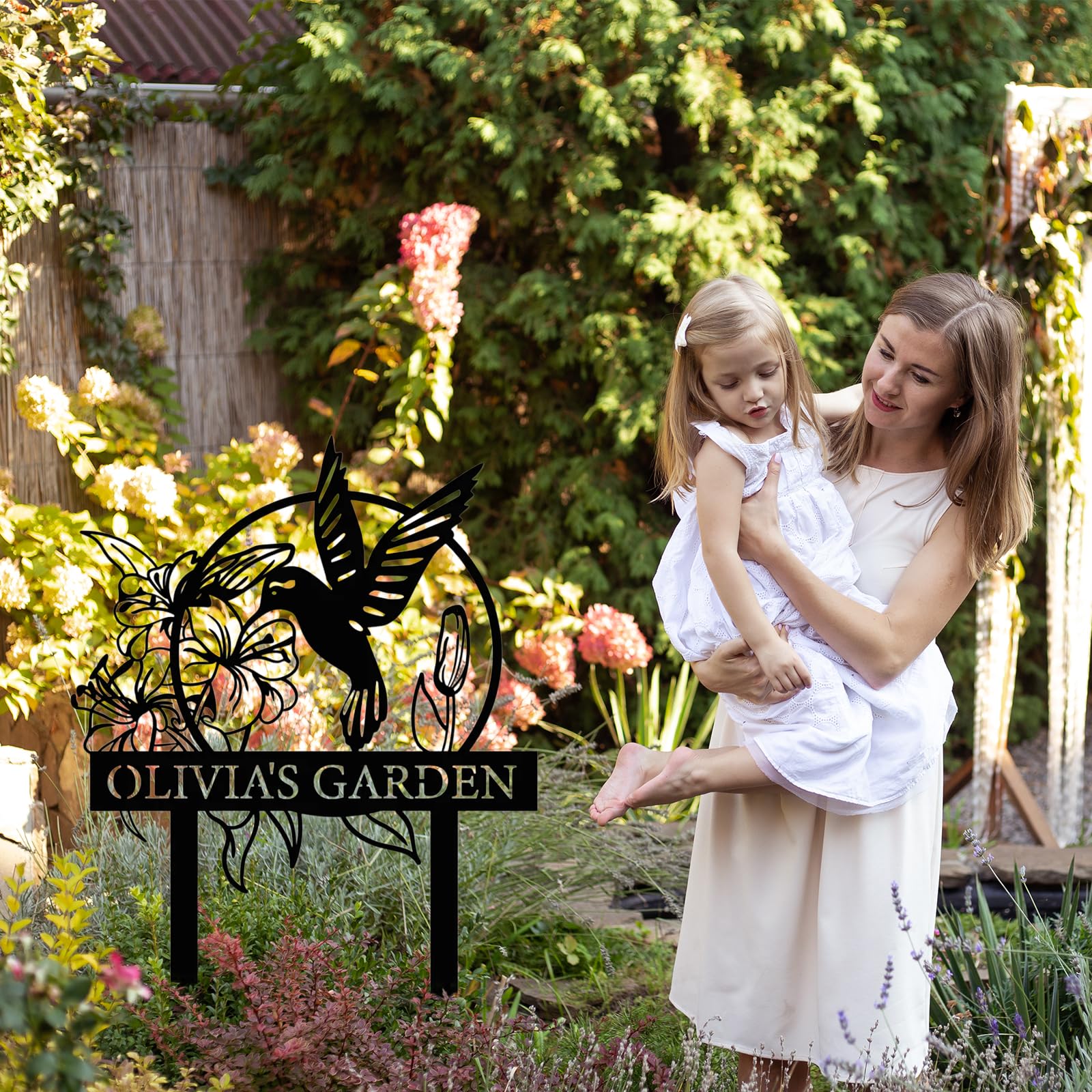 Personalized Garden Signs | Garden Stake Metal Sign | Custom Garden Sign | Customized Bird Garden Name Sign Yard Sign| Garden Signs Decorative Outdoor | Personalized Camping Gifts