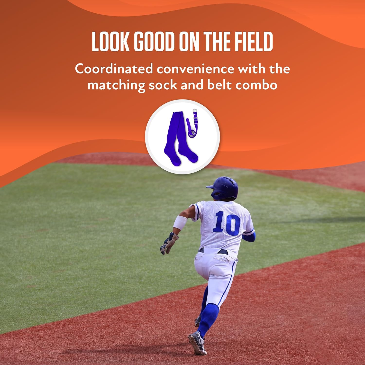 Sof Sole Unisex Baseball Sock and Belt Combo Pack