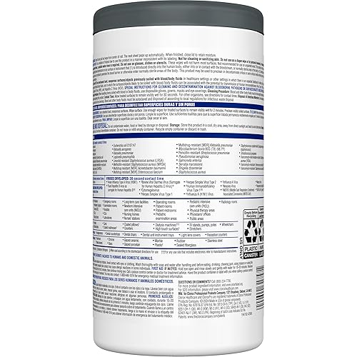 Miniatura 10 de Clorox Healthcare VersaSure - Toallitas desinfectantes limpiadoras, 6.75 x 8 pulgadas, recipiente de 85 unidades (el paquete puede variar)