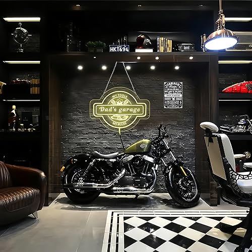 Miniatura 4 de Regalos para hombres, papá, marido, divertido, garage, reglas, mis herramientas, mis reglas, letrero de hojalata, arte de pared de metal vintage