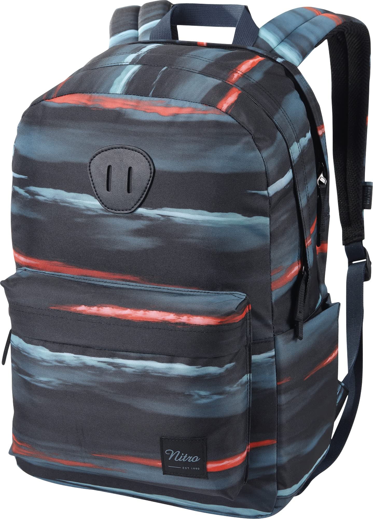 Nitro Urban Plus, Old School Daypack with Additional Padded Laptop Compartment, Urban Street Pack, Everyday Backpack, School Backpack, School Bag with Side Bottle Compartment, Acid Dawn