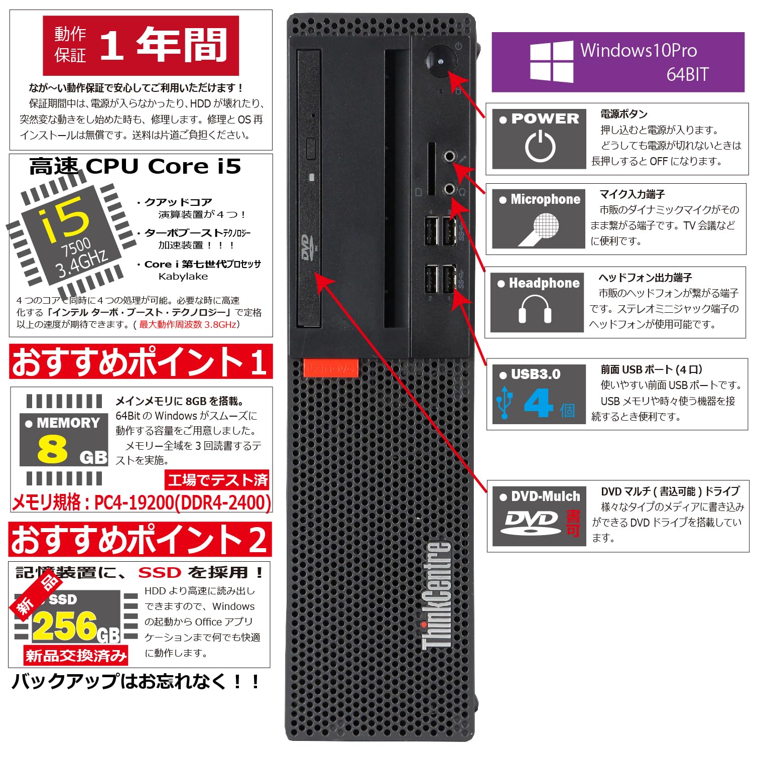 Amazon.co.jp: Lenovo ThinkCentre M910S Small Windows 10 Desktop