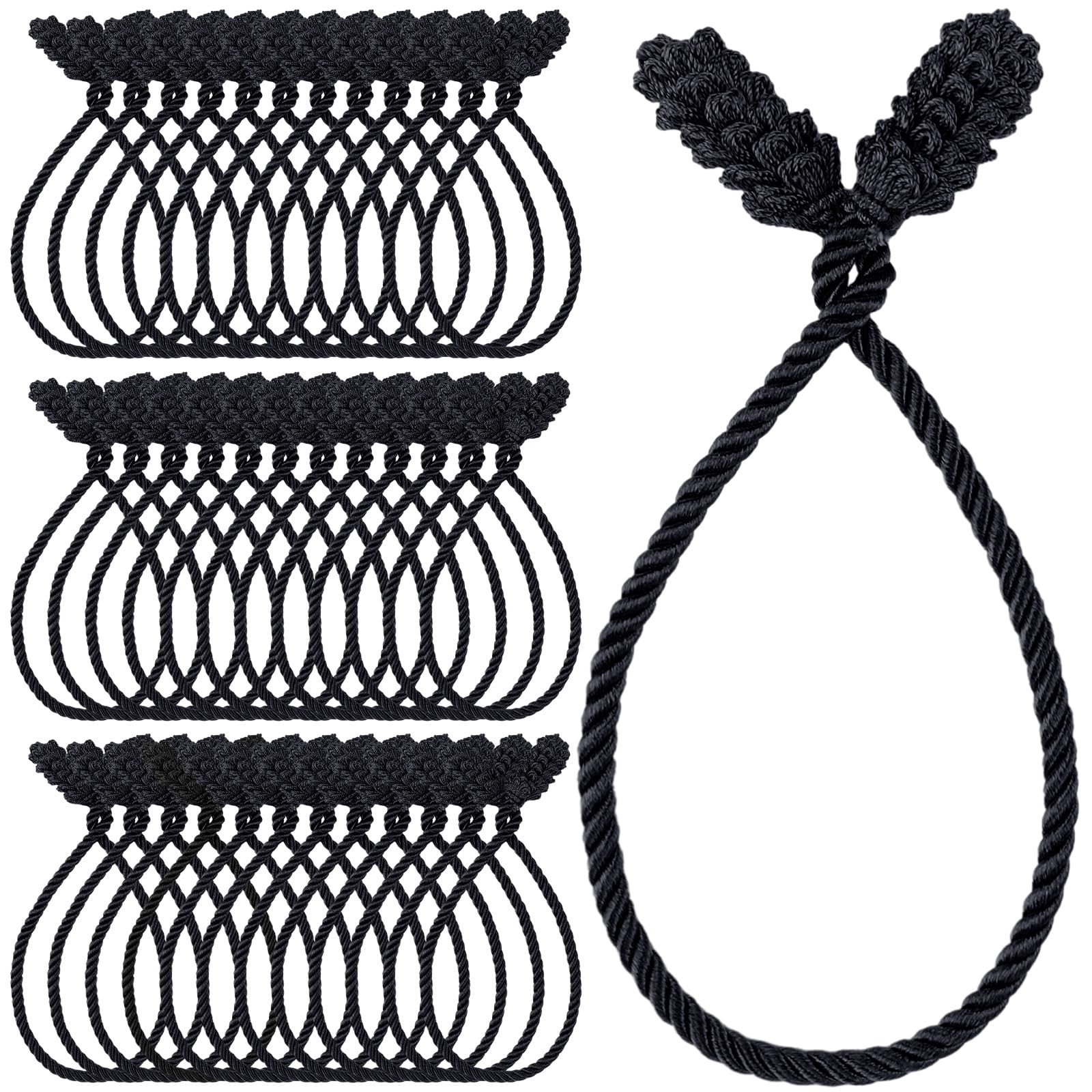 Shappy Black 36 Pieces Christmas Garland Banister Ties Christmas Decorative Reusable And Flexible Twist Ties For Garland, Banister Home Decoration (Black)