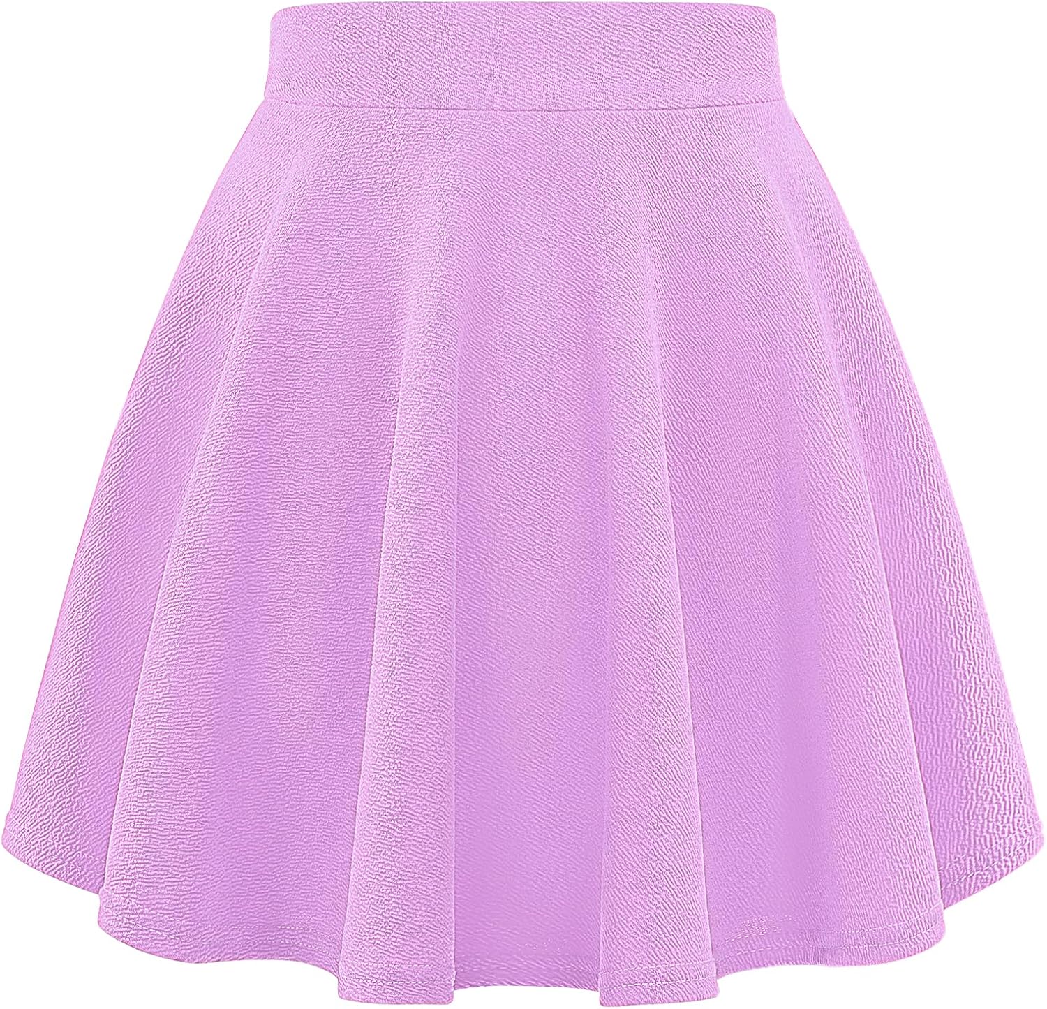 Auranso Girls Mini Skirt Stretch Waist Casual Flared Plain Pleated Skater Skirt