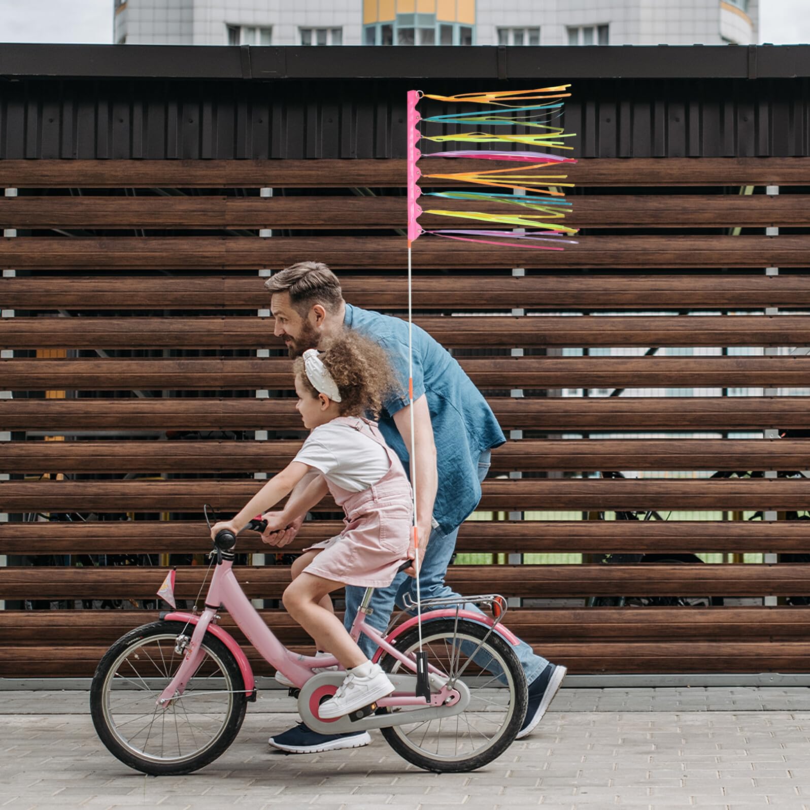 HEMOTON Fahrrad Sicherheitsflagge mit Fahnenstab Leichte Robuste Fahrradfahne für Anhänger und Scooter Hohe Sichtbarkeit für Outdoor Fahrten und Festivals