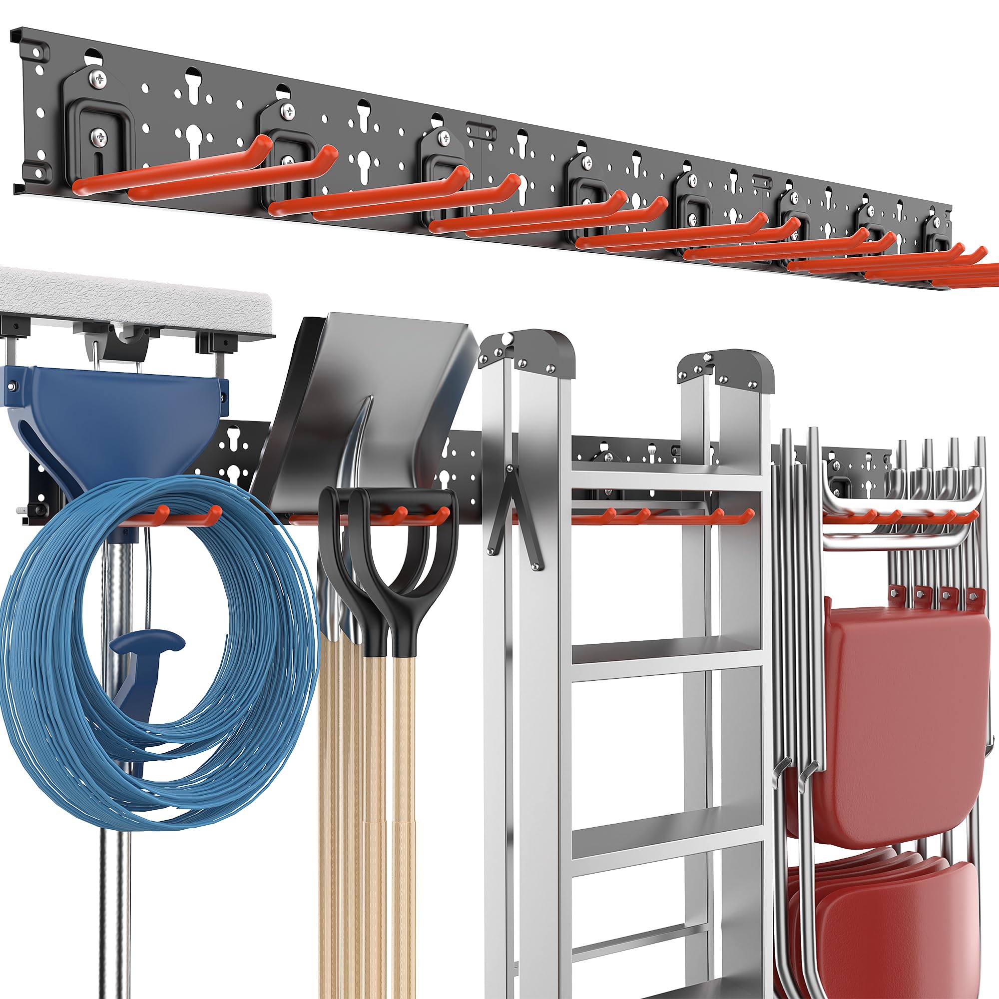 EVERHANGER Garagen-Werkzeug-Organizer, Wandhalterung, Gartenwerkzeug-Regal