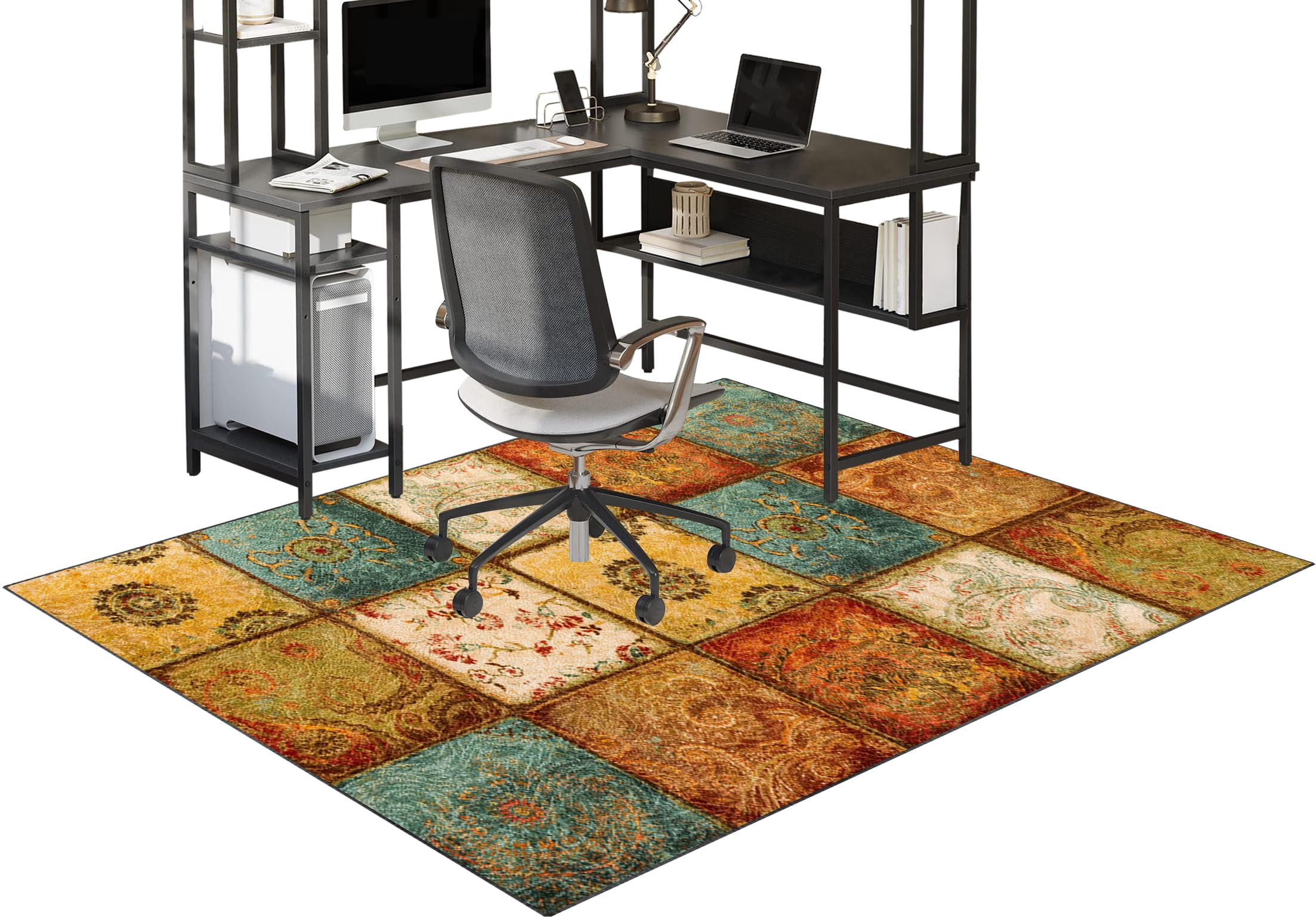 Fzamudng Office Chair Mat for Carpet, Heavy Duty Desk Chair Mat, Floor Protectors for Rolling Chairs, Computer Gaming Chair Mat, Non-slip Carpet Protector Chair Mat for Home and Office 150 x 200 cm