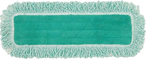 Miniatura 1 de RubbermaidCommercial FGQ42400GR00 Almohadilla de mopa de microfibra para polvo, salón, seca, de un solo lado, 24 in, color verde, 24", Verde, 1
