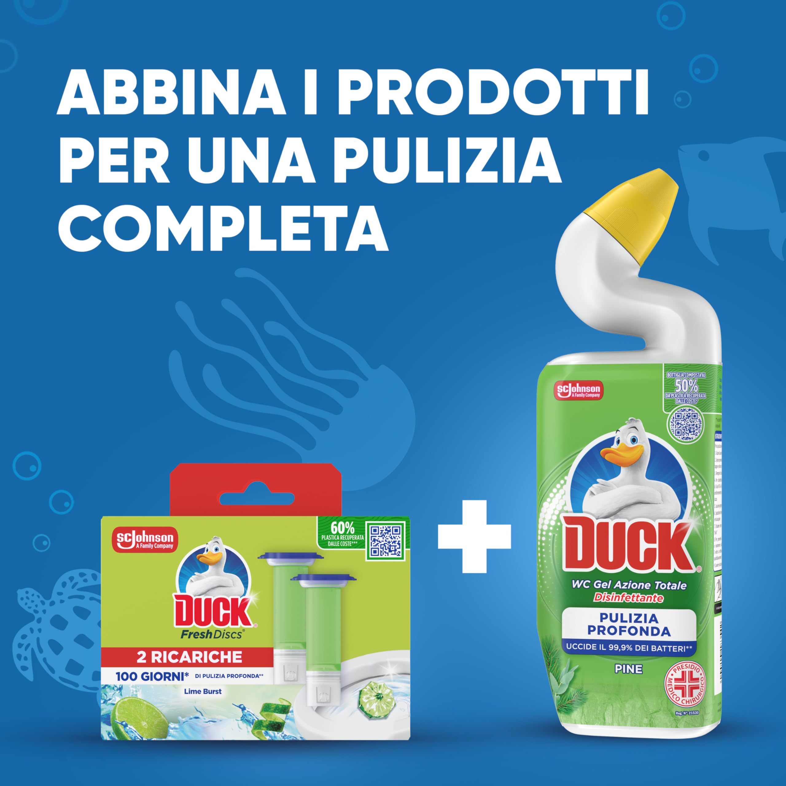 Duck Fresh Discs - Dischi gel igienizzanti WC, Fragranza Lime - Formato Scorta da 6 Ricariche, 36 Dischi Gel Igienizzanti WC