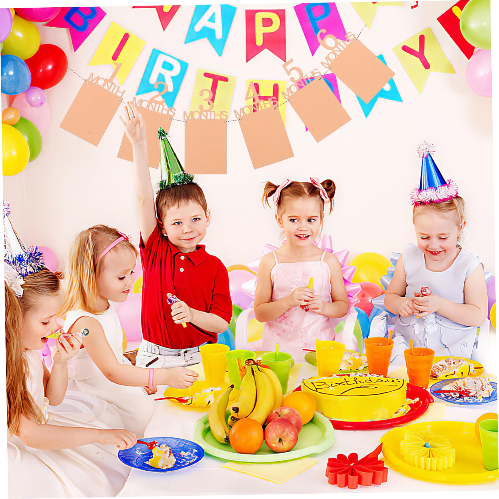 Alasum 5juegos Guirnalda De De Cumpleaños De Año Banderines De Kraft Para Celebraciones De Bautizo y Cumpleaños Decoración Mensual Para De