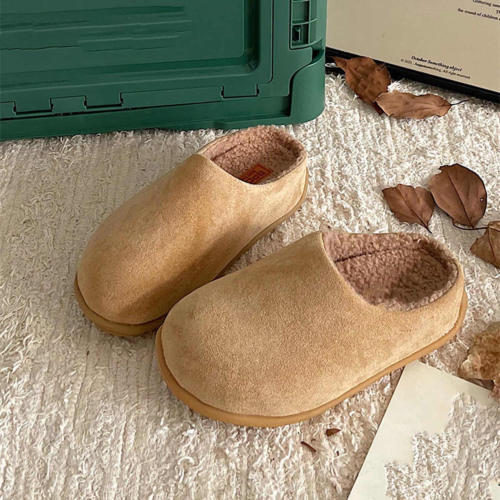 Pantuflas de espuma viscoelástica para mujer, ligeras y silenciosas, con forro cálido, suaves y cómodas, pantuflas de invierno, zapatillas de interior, antideslizantes, para casa
