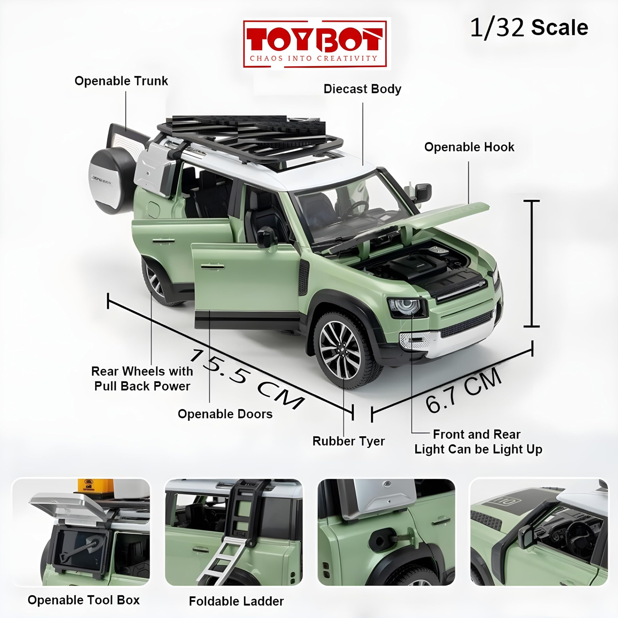 Toybot 1:32 Scale Die Cast Model Car - Exclusive Alloy Metal