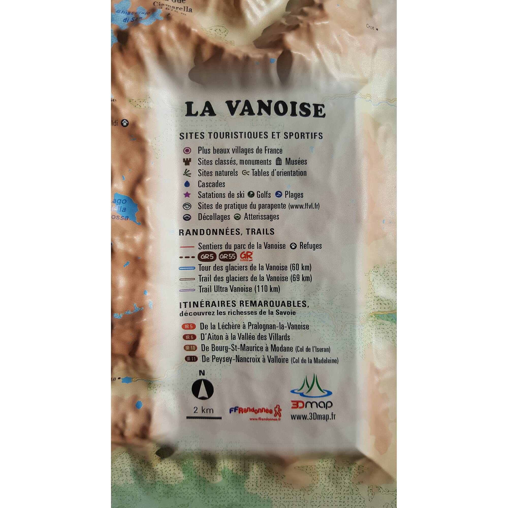 CARTE EN RELIEF DU MASSIF DE LA VANOISE