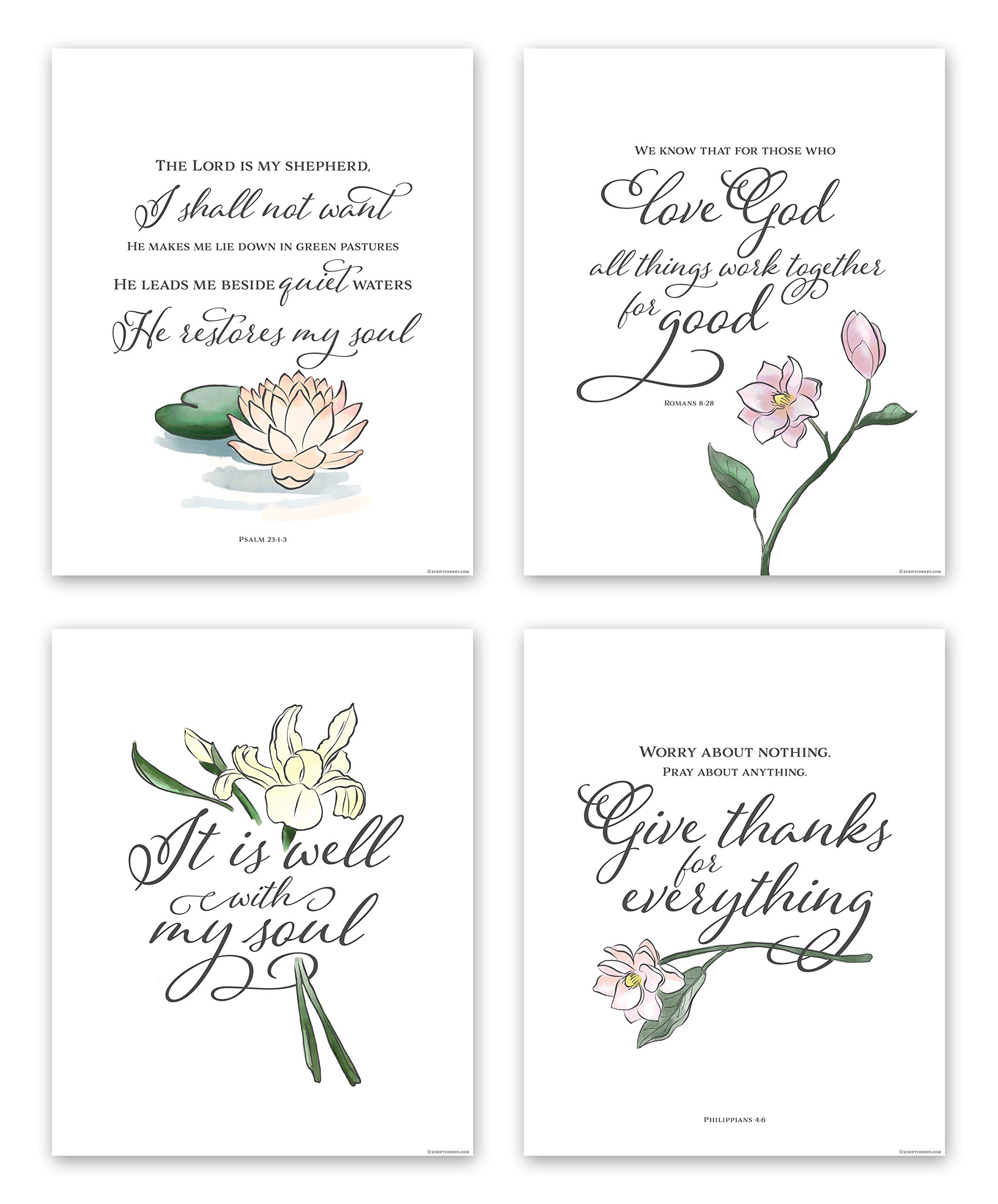 Buy Scripture Wall Art 8x10 Botanical Prints Christian Wall Decor