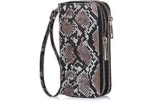 Snakeskin Double Zipper Wallet for Women