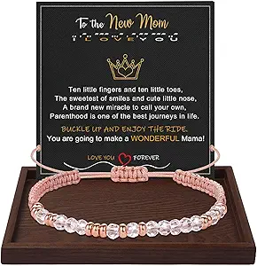 Btysun Morse Code Bracelets for Women Christmas Gift Stocking Stuffers for Teens Pink Braided Bracelets Inspirational Best Friend Birthday Gifts for Her High School Graduation Gifts for Her 2025 Mom Bracelet Jewelry