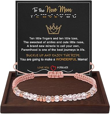 Btysun Morse Code Bracelets for Women Christmas Gift Stocking Stuffers for Teens Pink Braided Bracelets Inspirational Best Friend Birthday Gifts for Her High School Graduation Gifts for Her 2025 Mom Bracelet Jewelry