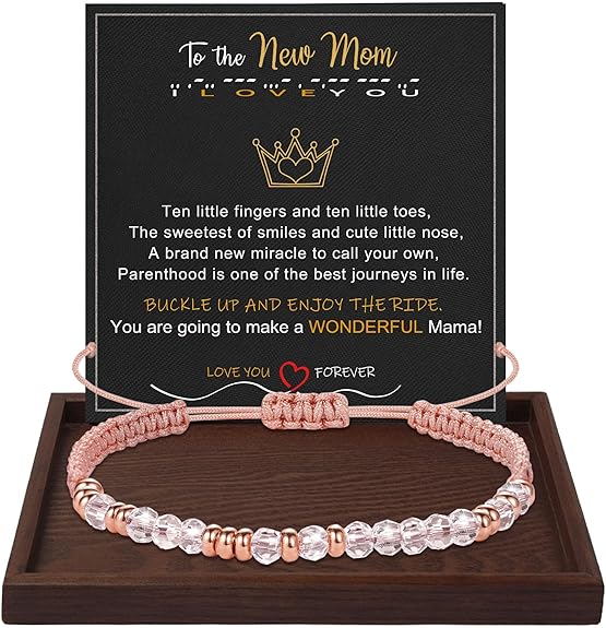 Btysun Morse Code Bracelets for Women Christmas Gift Stocking Stuffers for Teens Pink Braided Bracelets Inspirational Best Friend Birthday Gifts for Her High School Graduation Gifts for Her 2025 Mom Bracelet Jewelry