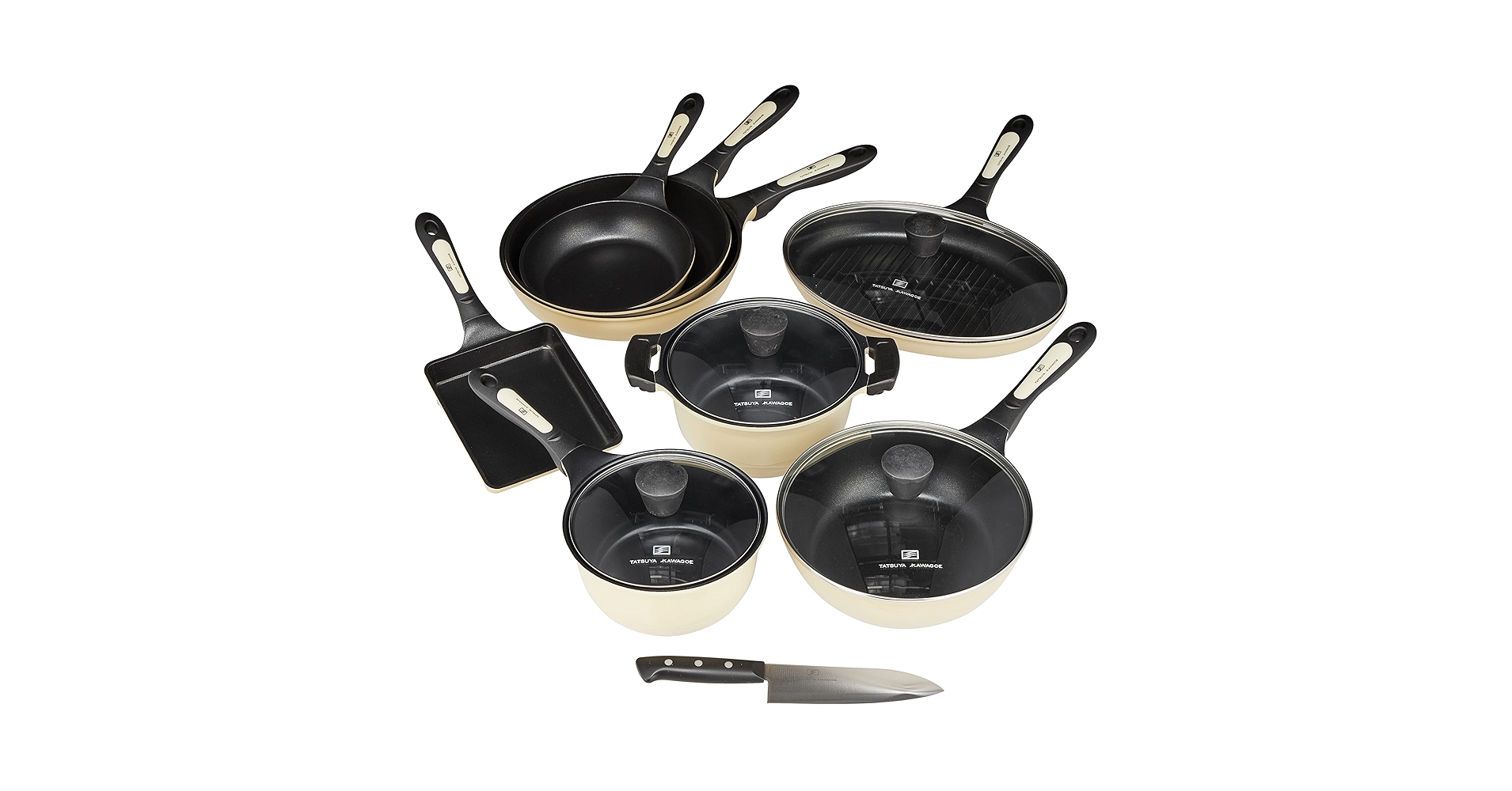 新品TATSUYA KAWAGOE キッチンツール5点　セット　フライパン　鍋 Amazon.co.jp: よこやま タツヤカワゴエ キッチンツール9点