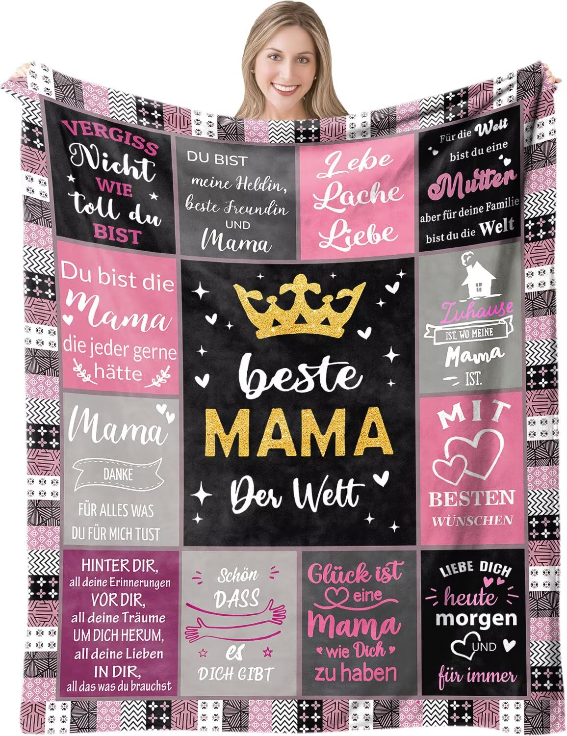 ARRITS Kuscheldecke Geschenke für Mama von Tochter Sohn | Beste Muttertagsgeschenk für Mama, Personalisiert Decke An Meine Mutter zum Geburtstag Weihnachten, Weich Flanelldecke Wohndecke Sofadecke