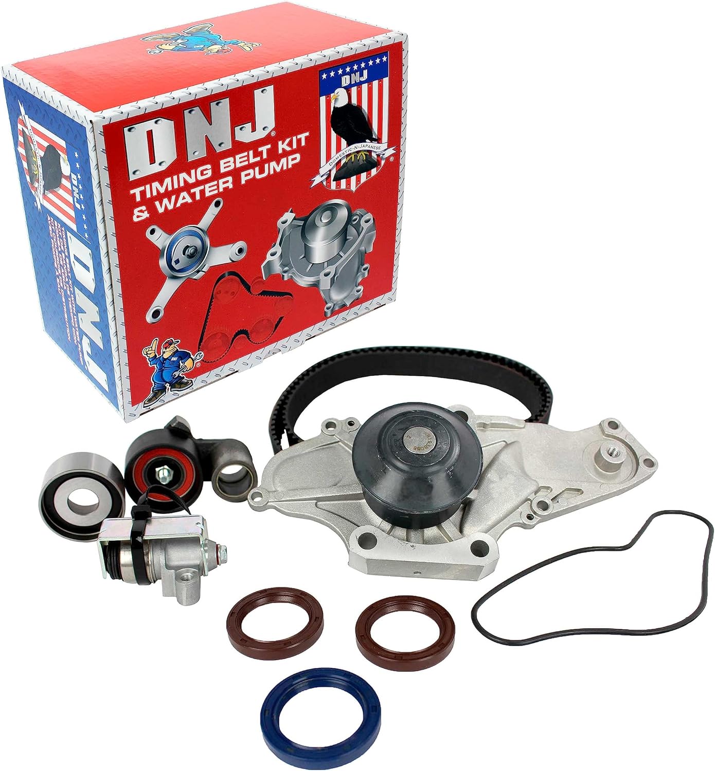 DNJ TBK284CWP Timing Belt Kit with Water Pump for 1997-2002 Acura, Honda Accord, CL, Odyssey 3.0L-3.5L V6 24V SOHC 2997cc