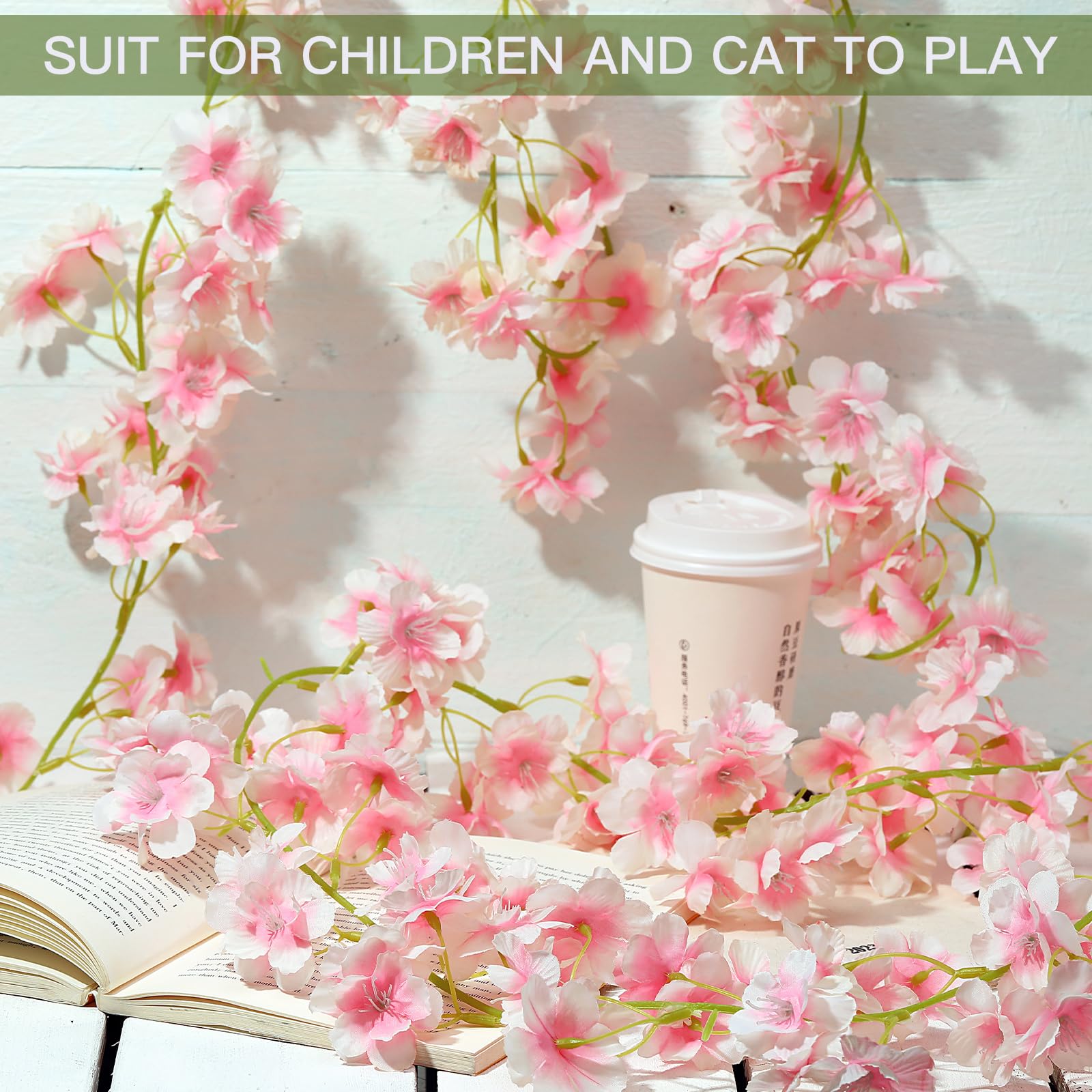 Amazon.com: Yunlly 16 Pcs Artificial Cherry Blossom Flower Vines