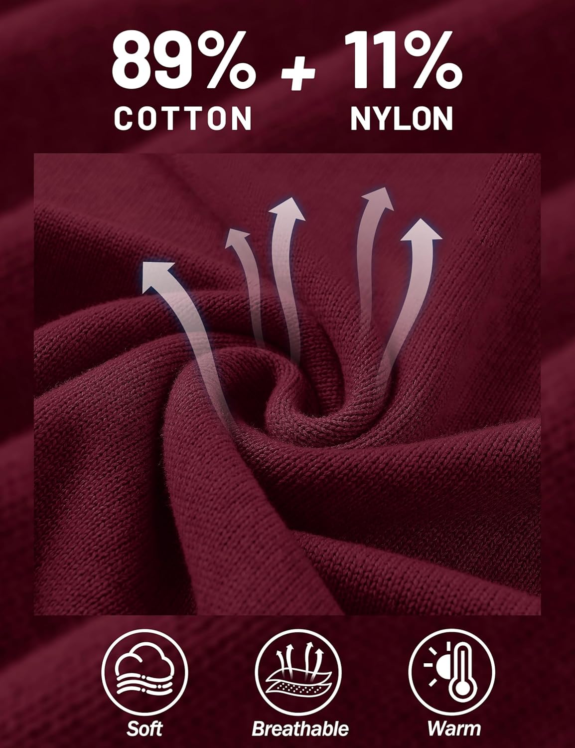 MAGCOMSEN Men's Quarter Zip Pullover Lightweight Mock Neck Polo Sweater Long Sleeve Warm Fall Winter Pullover Sweaters - Image 6