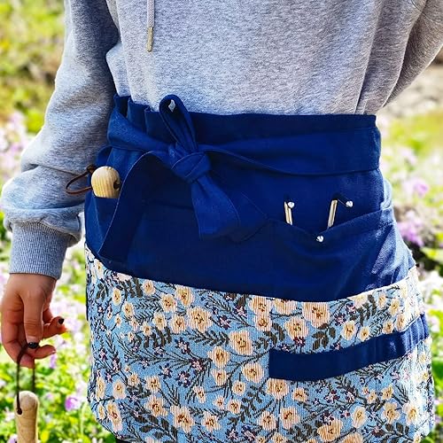 Miniatura 4 de Delantal de jardín para mujer, delantal de servicio lindo, delantal de flora con 8 bolsillos, regalo de San Valentín para mamá, esposa, novia
