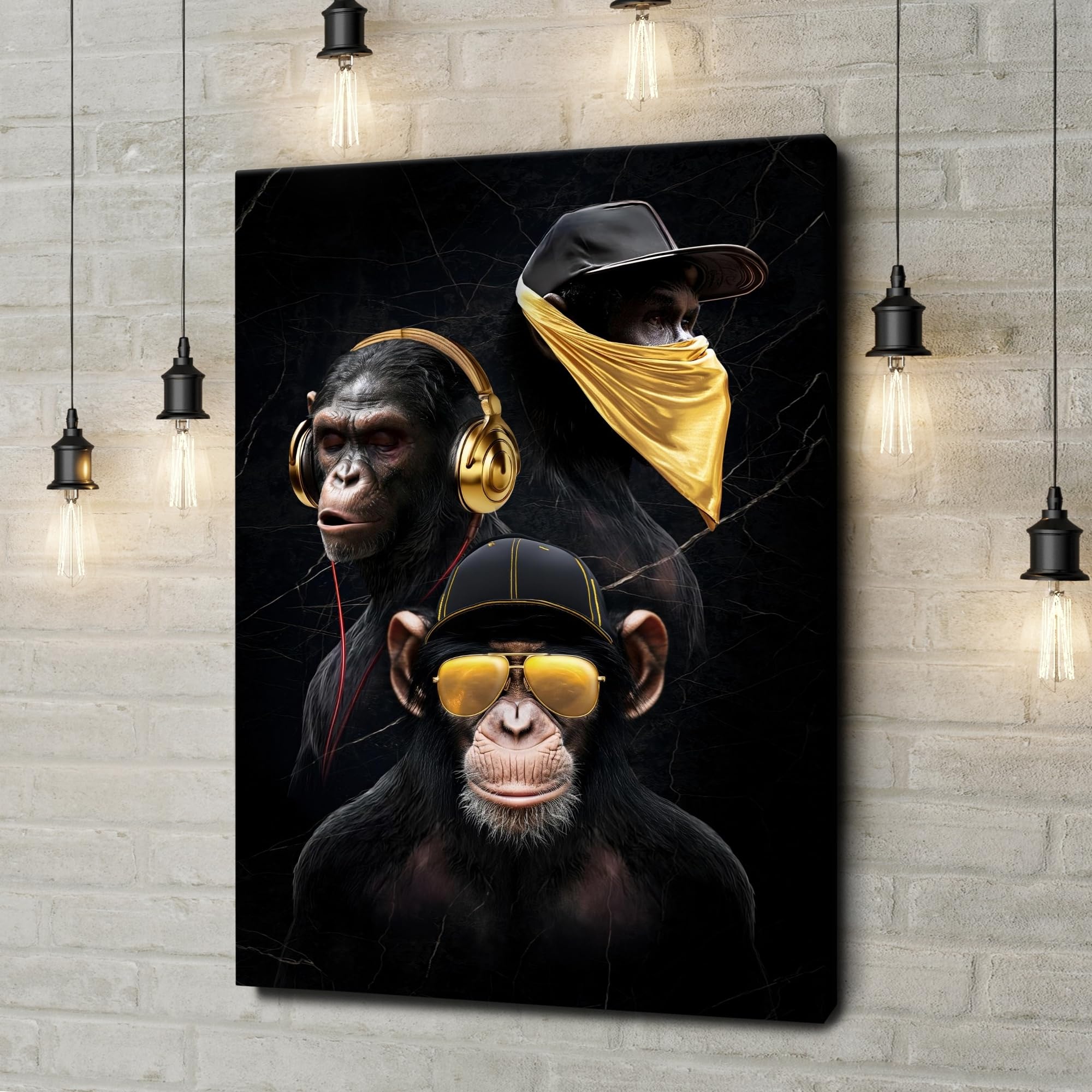 Artmazing | Affen Gang bunt | S-Art Bilder | Moderner Affen-Gang | Leinwandbilder XXL für Wohnzimmer | Wanddekoration XXL